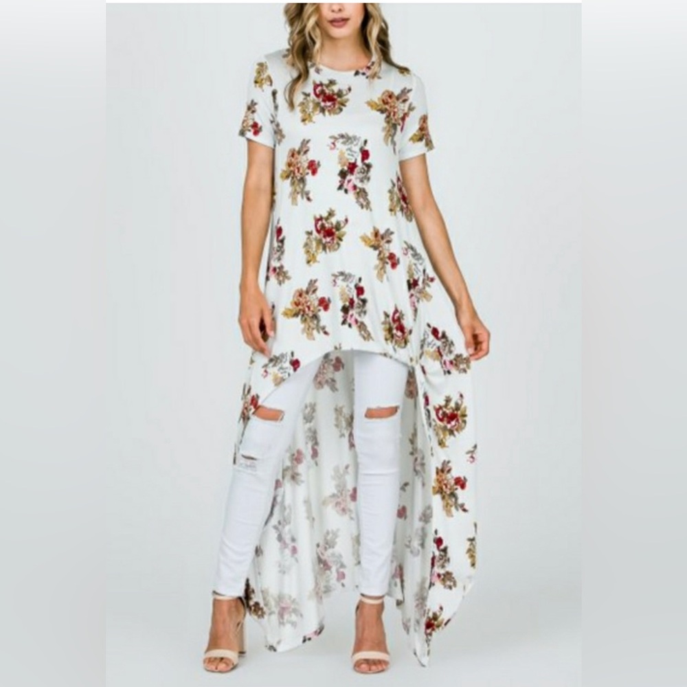 Floral High-Low Top/Dress Size Small